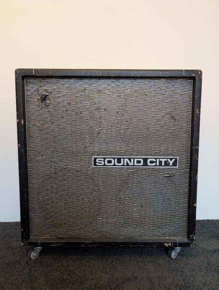 Sound City 4x12 cabinet 60's, Muziek en Instrumenten, Versterkers | Bas en Gitaar, Gebruikt, Gitaar, 100 watt of meer, Ophalen