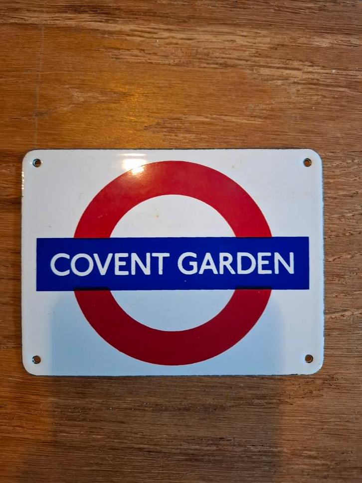 Covent Garden London Underground Emaille Bord, Huis en Inrichting, Woonaccessoires | Wanddecoraties, Gebruikt, Ophalen