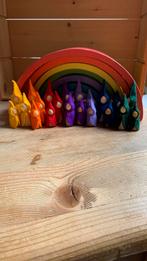 Regenboog kabouter familie vanaf € 4,50 per familie, Hobby en Vrije tijd, Vilt, Nieuw, Figuurtje(s), Wolvilt, Verzenden