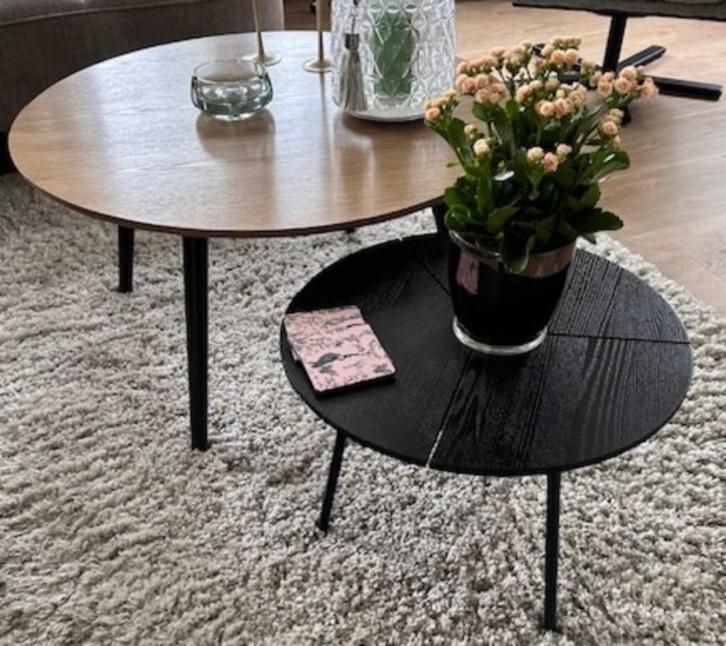 Salontafel set, Huis en Inrichting, Tafels | Salontafels, Gebruikt, Minder dan 50 cm, 50 tot 100 cm, 50 tot 100 cm, Rond, Ophalen