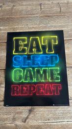 Poster eat sleep game repeat 40X60, Rechthoekig Staand, Ophalen of Verzenden, Zo goed als nieuw, A1 t/m A3