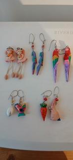 5 Paar Kinderoorbellen - Meisjes, Papegaaien, Kip, Konijn, Overige materialen, Hangers, Overige kleuren, Nieuw