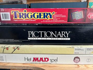 4 oude spellen Triggery Pictionary Go en Mad beschikbaar voor biedingen