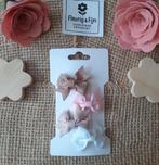 4 klikklak speldjes strikjes 3 cm bruin roze beige wit, Ophalen of Verzenden, Nieuw
