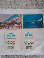 3 KLM stickers., Verzamelen, Luchtvaart en Vliegtuigspotten, Ophalen of Verzenden, Zo goed als nieuw, Overige typen
