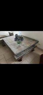 Industriële Salontafel op Wielen, Gebruikt, 100 tot 150 cm, Vierkant, Ophalen of Verzenden