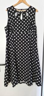 Banned Zwart/Wit Gestipte Jurk - Maat 3XL, Verzenden, Zwart, Maat 46/48 (XL) of groter, Knielengte
