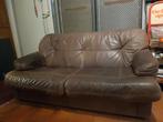 TE KOOP SUPER DEGELIJKE KALFSLEREN ZITBANK 1.50 BIJ 0.90, Gebruikt, Ophalen of Verzenden, 200 tot 250 cm, Leer