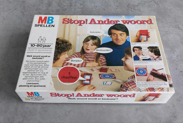MB spel 'Stop! Ander woord' VINTAGE 1978, Hobby en Vrije tijd, Gezelschapsspellen | Bordspellen, Gebruikt, Ophalen of Verzenden