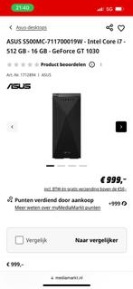 Asus s500mc game pc, Computers en Software, Desktop Pc's, 2 tot 3 Ghz, Ophalen of Verzenden, Zo goed als nieuw, Intel Core i7
