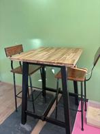Industriële bartafel met stoelen, Ophalen, Gebruikt