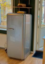 Grijze Smeg Koelkast met friesvak, Witgoed en Apparatuur, Ophalen, Gebruikt, 200 liter of meer, 60 cm of meer