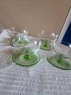 Leerdam Copier Anna Groen Uraniumglas 4 Coupes bowl, Antiek en Kunst, Antiek | Glas en Kristal, Ophalen of Verzenden