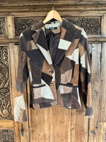 Vintage Patchwork  echt leren Jasje - Maat s beschikbaar voor biedingen