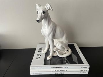 Italiaans Porseleinen Windhond of Whippet Beeld 1890  beschikbaar voor biedingen