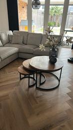 Salon tafel mango hout, Huis en Inrichting, Tafels | Salontafels, Ophalen, 50 tot 100 cm, Rond, Zo goed als nieuw