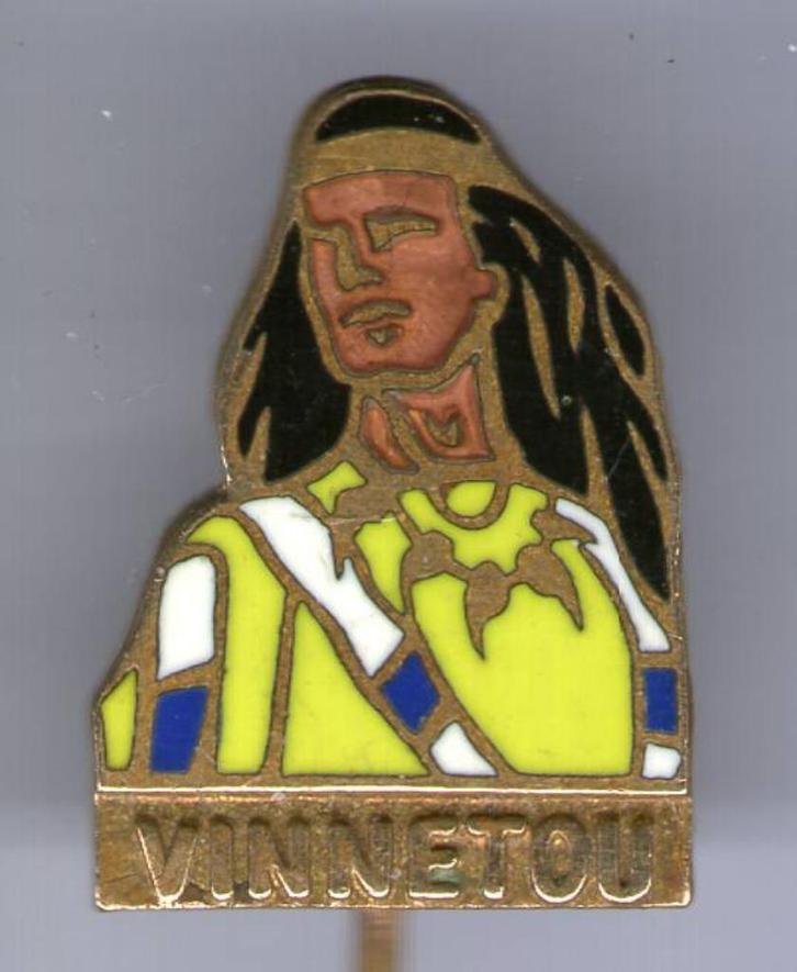 Winnetoe email op koper indianen strip speldje ( T_081 ), Verzamelen, Speldjes, Pins en Buttons, Nieuw, Speldje of Pin, Figuurtje