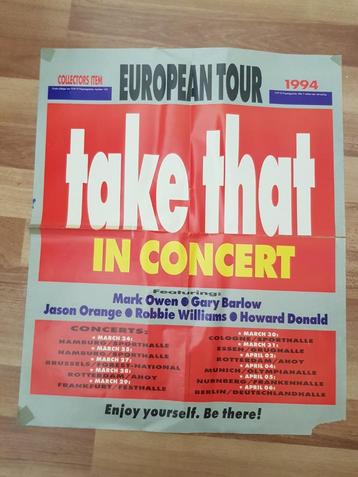 Take That in concert European Tour 1994 poster beschikbaar voor biedingen