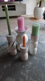 Vier kandelaars.It'S About RoMi Amsterdam, Huis en Inrichting, Woonaccessoires | Vazen, Gebruikt, Wit, Aardewerk of Porselein