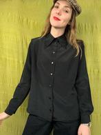 Vintage blouse, maat 40/L - zwart - embroidery - 90's, Maat 38/40 (M), Zwart, Ophalen of Verzenden, Vintage