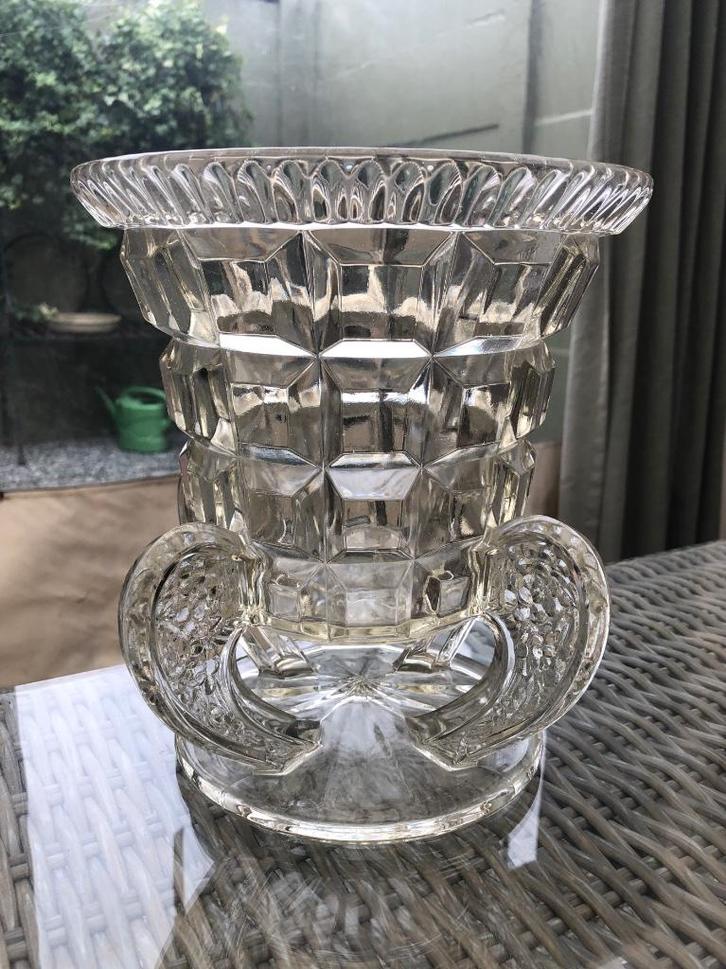 Art deco   Wijnkoeler  Vaas - Libochovice - Jaren 30, Antiek en Kunst, Antiek | Glas en Kristal, Ophalen of Verzenden