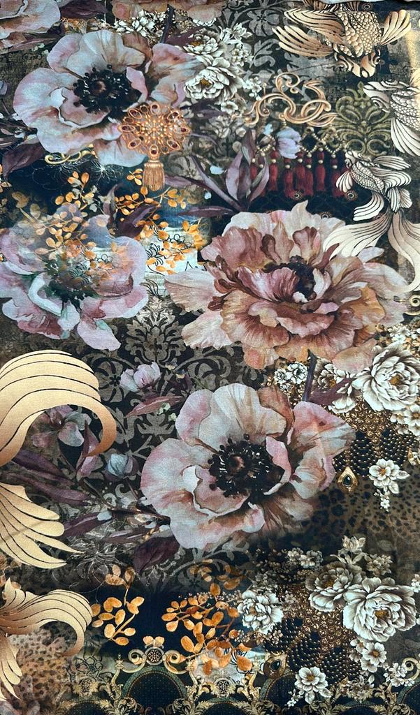 Claasico flower tricot, Hobby en Vrije tijd, Stoffen en Lappen, Zo goed als nieuw, Katoen, 120 cm of meer, 30 tot 200 cm, Ophalen of Verzenden