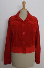 Leuk rood fluweel look jasje van Jo en Co sport! 38/M, Maat 38/40 (M), Verzenden, Zo goed als nieuw, Jasje