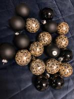 Kerstballen zwart en tijgerprint, Diversen, Kerst, Verzenden, Zo goed als nieuw