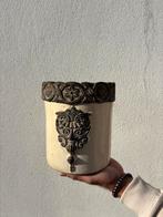 PTMD Collection kleine bloempot creme bruin uit Frankrijk, Tuin en Terras, Bloempotten, Rond, Ophalen of Verzenden, Aardewerk