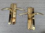 Vintage messing deurbeslag ( 2 setjes ), Ophalen of Verzenden, Gebruikt, Koper of Messing, Klink of Kruk