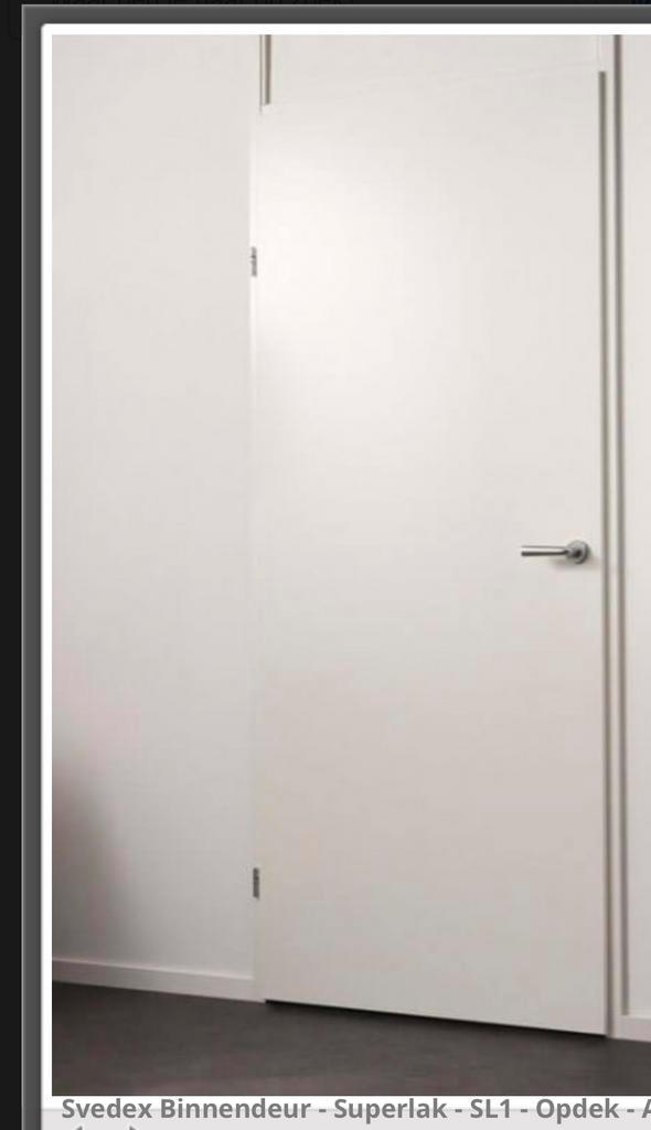 Strakke witte binnendeur opdek 2 stuks 88x231.5 cm, Doe-het-zelf en Verbouw, Deuren en Horren, Zo goed als nieuw, Binnendeur, 200 tot 215 cm