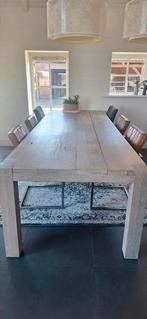 Massief eiken tafel, Huis en Inrichting, Tafels | Eettafels, Gebruikt, 200 cm of meer, Rechthoekig, 50 tot 100 cm