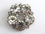 Oude broche met helder kristallen van de 60 jaren., Sieraden, Tassen en Uiterlijk, Broches, Ophalen of Verzenden