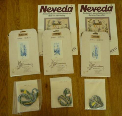 3 stuks Neveda borduurpakket Maria van Scharrenburg 16x8 cm, Hobby en Vrije tijd, Borduren en Borduurmachines, Nieuw, Borduurpakket