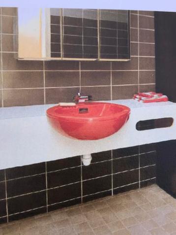 Half inbouw wastafel retro compleet met kraan en sifon  beschikbaar voor biedingen