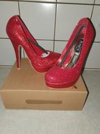 Rode plateau glitterpumps maat 37, Verzenden, Nieuw, Rood