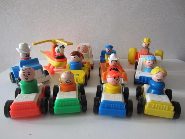 Vintage Fisher Price 12 verschillende auto's/helikopter, Kinderen en Baby's, Speelgoed | Fisher-Price, Gebruikt, Auto of Voertuig