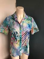 Frank walder kleurrijke zomerse blouse blauw turquoise 38, Kleding | Dames, Blouses en Tunieken, Maat 38/40 (M), Blauw, Ophalen of Verzenden