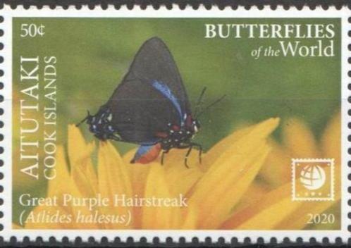 2020 Aitutaki eilanden Fauna Insecten Vlinder en Motten, Postzegels en Munten, Postzegels | Thematische zegels, Postfris, Dier of Natuur