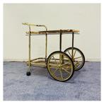 Vintage Bar-Cart Goud, Huis en Inrichting, Tafels | Bijzettafels, 60 cm of meer, 55 tot 75 cm, Gebruikt, Rechthoekig
