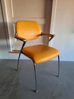 Brunner Eetkamerstoel Geel Skai Chroom Houten Leuningen, Huis en Inrichting, Stoelen, Ophalen, Gebruikt, Overige kleuren, Metaal
