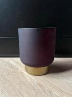 Windlicht Tammy Aubergine & Goud, Huis en Inrichting, Ophalen of Verzenden, Zo goed als nieuw, Rood, Kaars