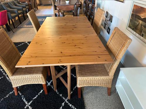 Eettafel grenen inklapbaar  201x106cm, Huis en Inrichting, Tafels | Eettafels, Zo goed als nieuw, 50 tot 100 cm, 200 cm of meer