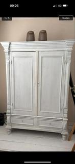 Brocante Vintage TV Kast - Wit met Deuren, Ophalen, Gebruikt, Brocante vintage, 100 tot 150 cm