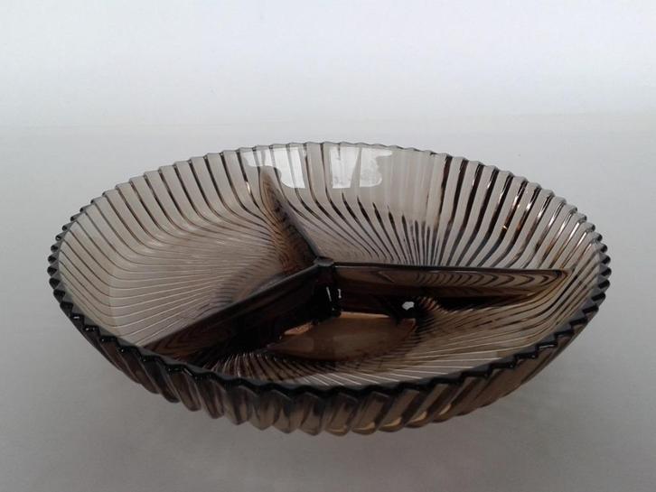 3-Vaksschaal (2) Rookglas Veropa Vintage, Antiek en Kunst, Antiek | Glas en Kristal, Ophalen of Verzenden