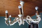 Hanglamp vintage jaren 30 hout kroonluchter, Huis en Inrichting, Lampen | Hanglampen, Ophalen, Gebruikt, Hout, Minder dan 50 cm