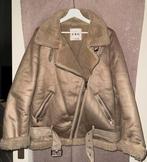 Shearling Bikerjack nieuw 100%, Zara , maat L, Kleding | Dames, Jassen | Zomer, Bruin, Verzenden, Zara, Maat 42/44 (L)