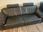 Leren bank, Huis en Inrichting, Ophalen, Gebruikt, Tweepersoons, Rechte bank