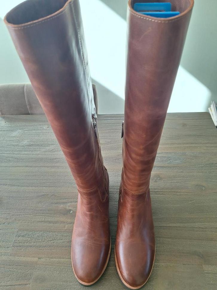 Shabbies Laarzen Cognac Leer - Maat 40 - Nieuw!, Kleding | Dames, Schoenen, Nieuw, Hoge laarzen, Bruin, Ophalen of Verzenden