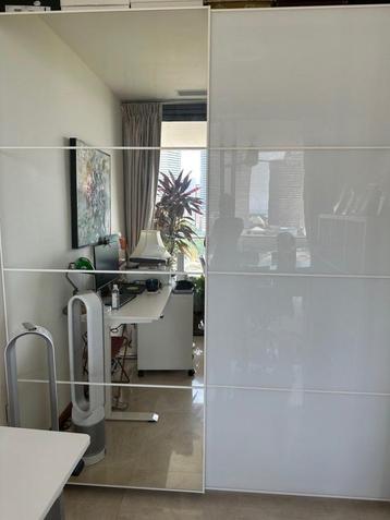 Voor IKEA Pax kast : 1 set (van4 stuks) wit-glas deurpanelen beschikbaar voor biedingen